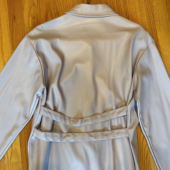 APPARIS VEGAN LEATHER 3/4 LENGTH SHIRT/JACKET - LAVENDER - SIZE MEDIUM - Picture 7 of 9
